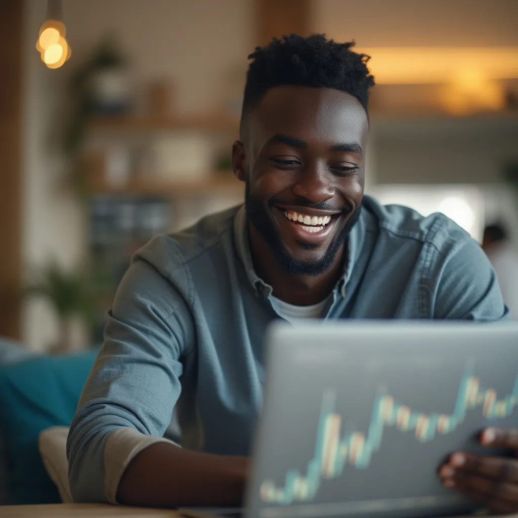 Portrait souriant d'un utilisateur satisfait